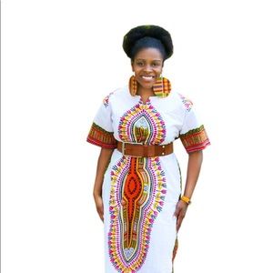 White Dashiki Dress